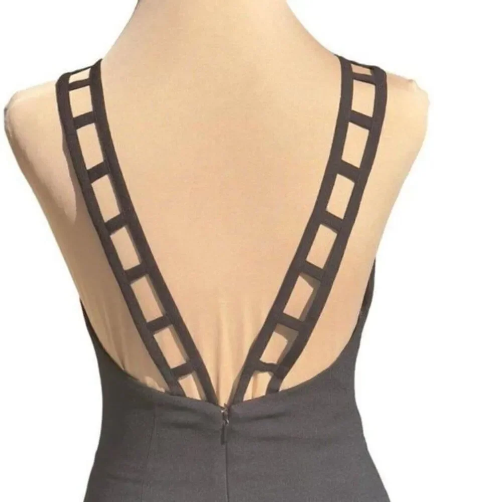 Vtg Rex Lester Black Pencil Gown Sz 2 - Picture 5 of 9